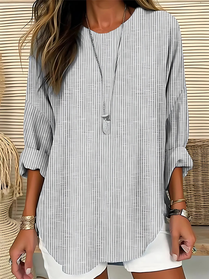 Duttini | Trendy Striped Blouse with Graceful Drape