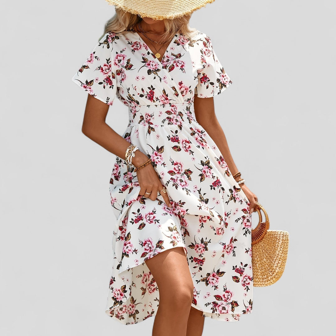 Duttini | Summer Midi Dress for Women in Comfortable Fit, Light Color