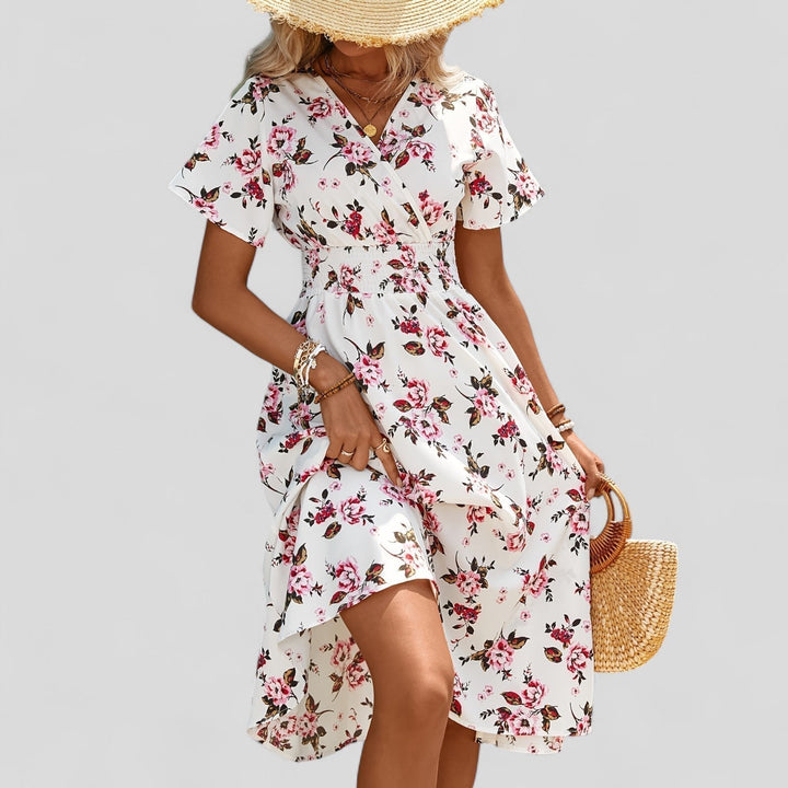 Duttini | Summer Midi Dress for Women in Comfortable Fit, Light Color