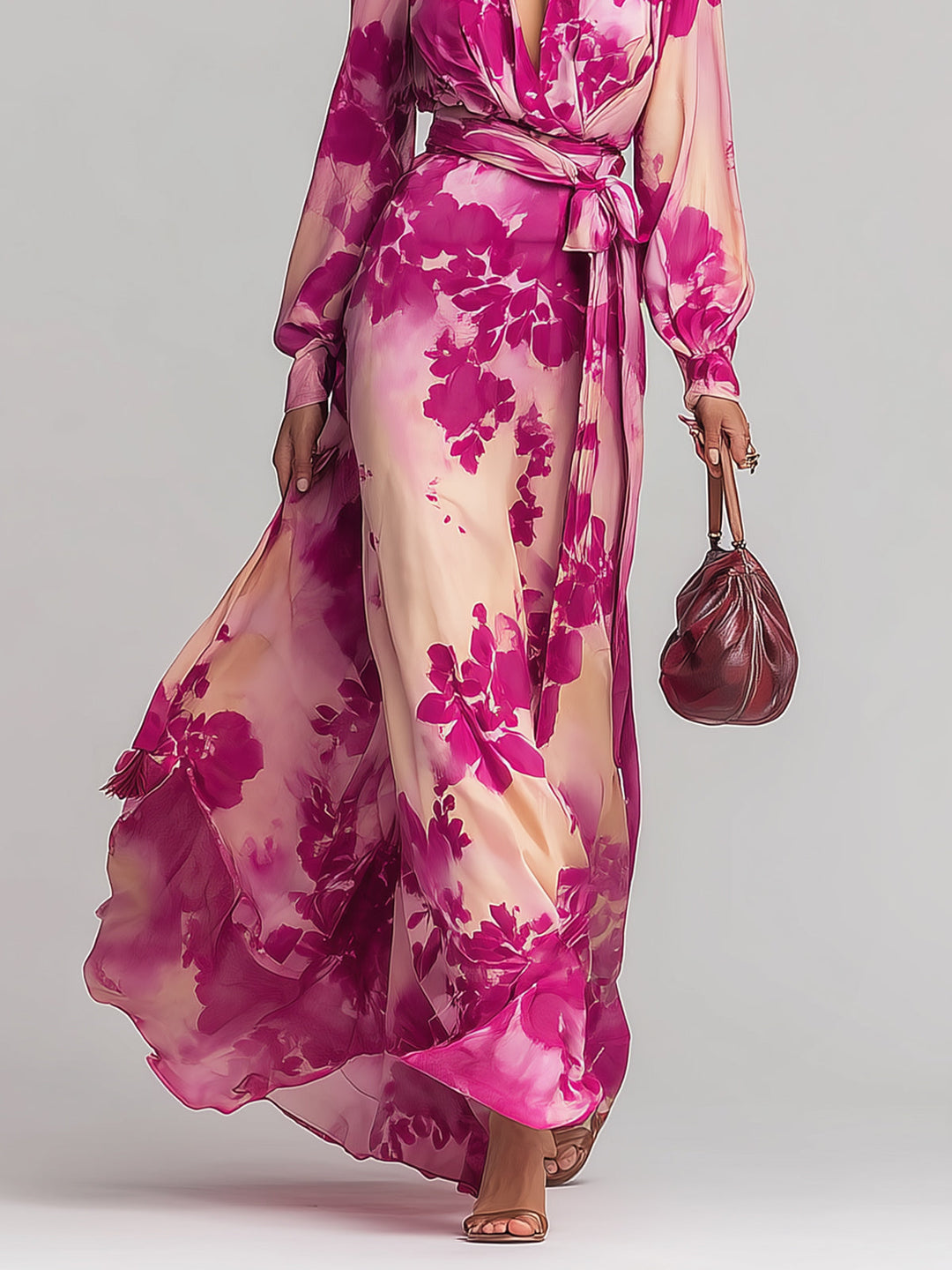 Duttini | Red V-Neck Dress