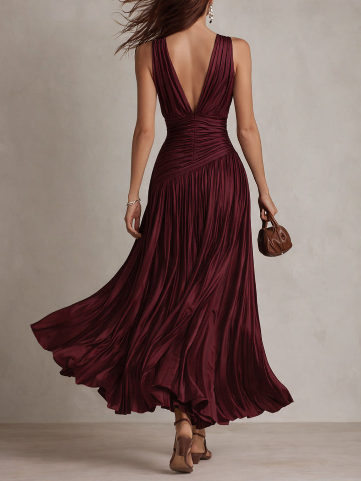 Duttini | Satin Striped Evening Dress