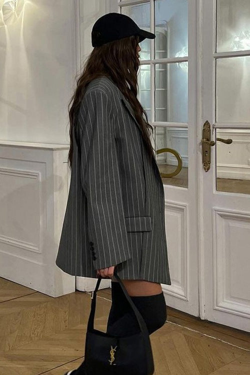 Duttini | Striped Suit Blazer Two Piece Set