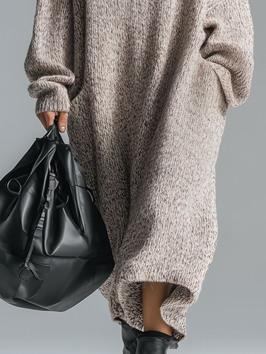 Duttini | Grey Knit Floral Dress