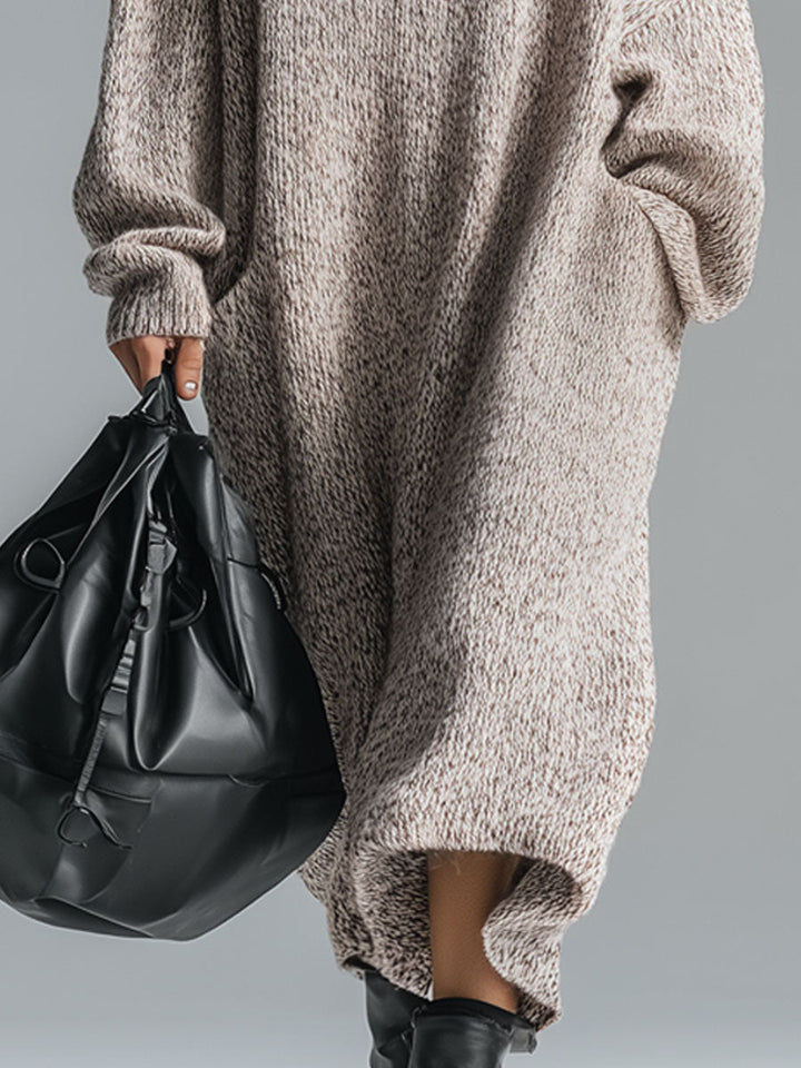 Duttini | Grey Knit Floral Dress