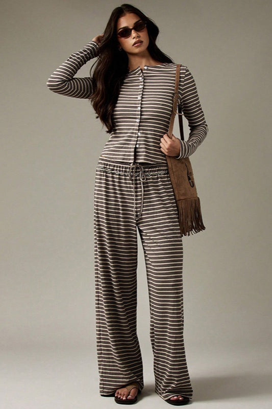 Duttini | Stripe Button Cord Two Piece Set
