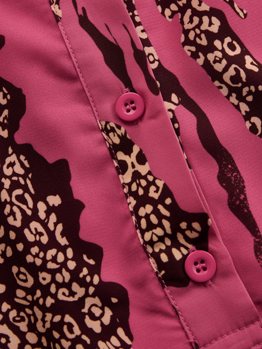 Duttini | Elegant Leopard Print Long Sleeve Jumpsuit for Every Occasion