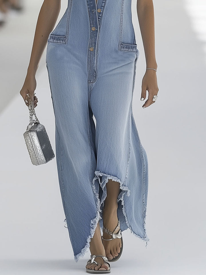 Duttini | Timeless Sleeveless Wide Leg Jumpsuit for Every Occasion