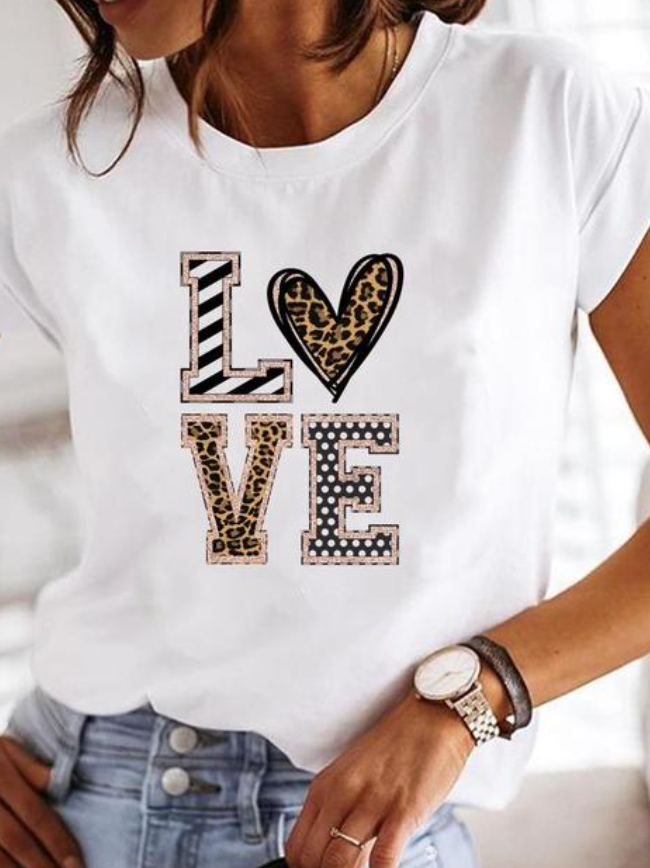 Duttini | Timeless Heart Print Crew Neck Short Sleeve Tee