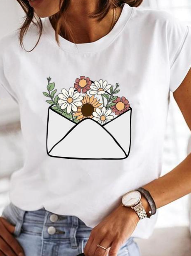 Duttini | Timeless Heart Print Crew Neck Short Sleeve Tee