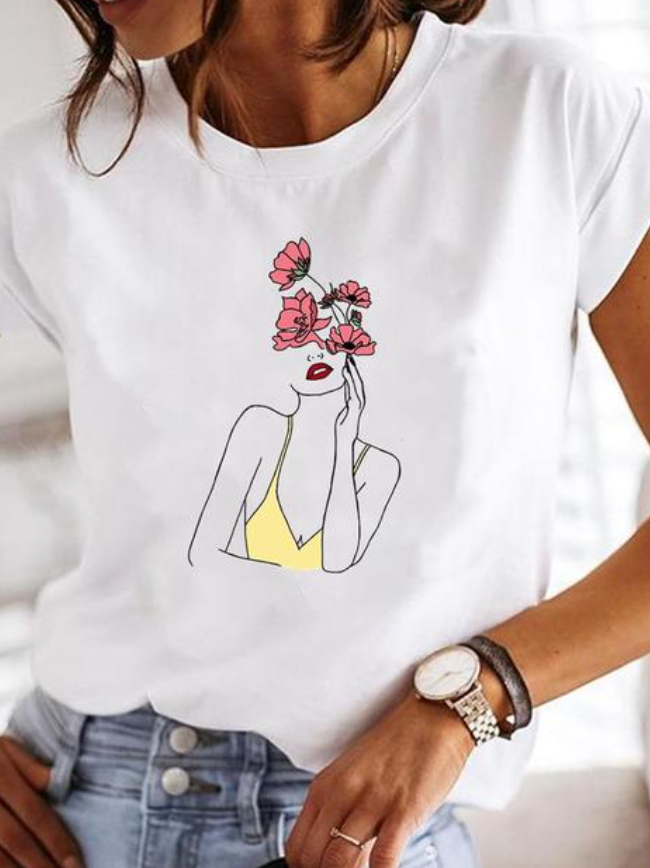 Duttini | Timeless Heart Print Crew Neck Short Sleeve Tee