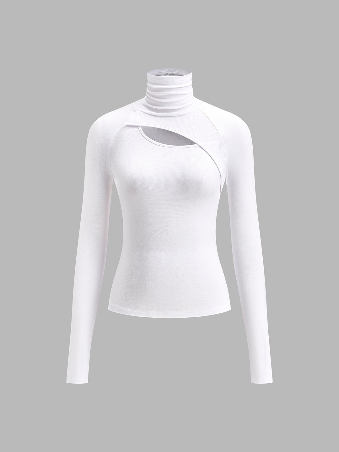 Duttini | Feminine Turtleneck Cutout Top Long Sleeve Fitted Going Out Top