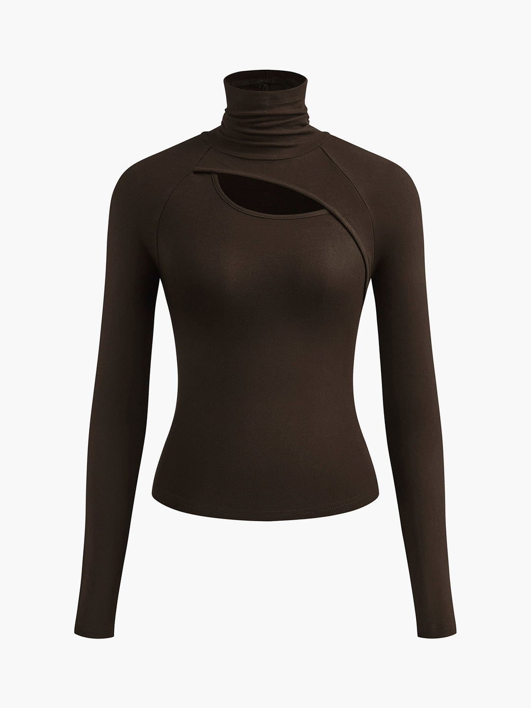 Duttini | Feminine Turtleneck Cutout Top Long Sleeve Fitted Going Out Top