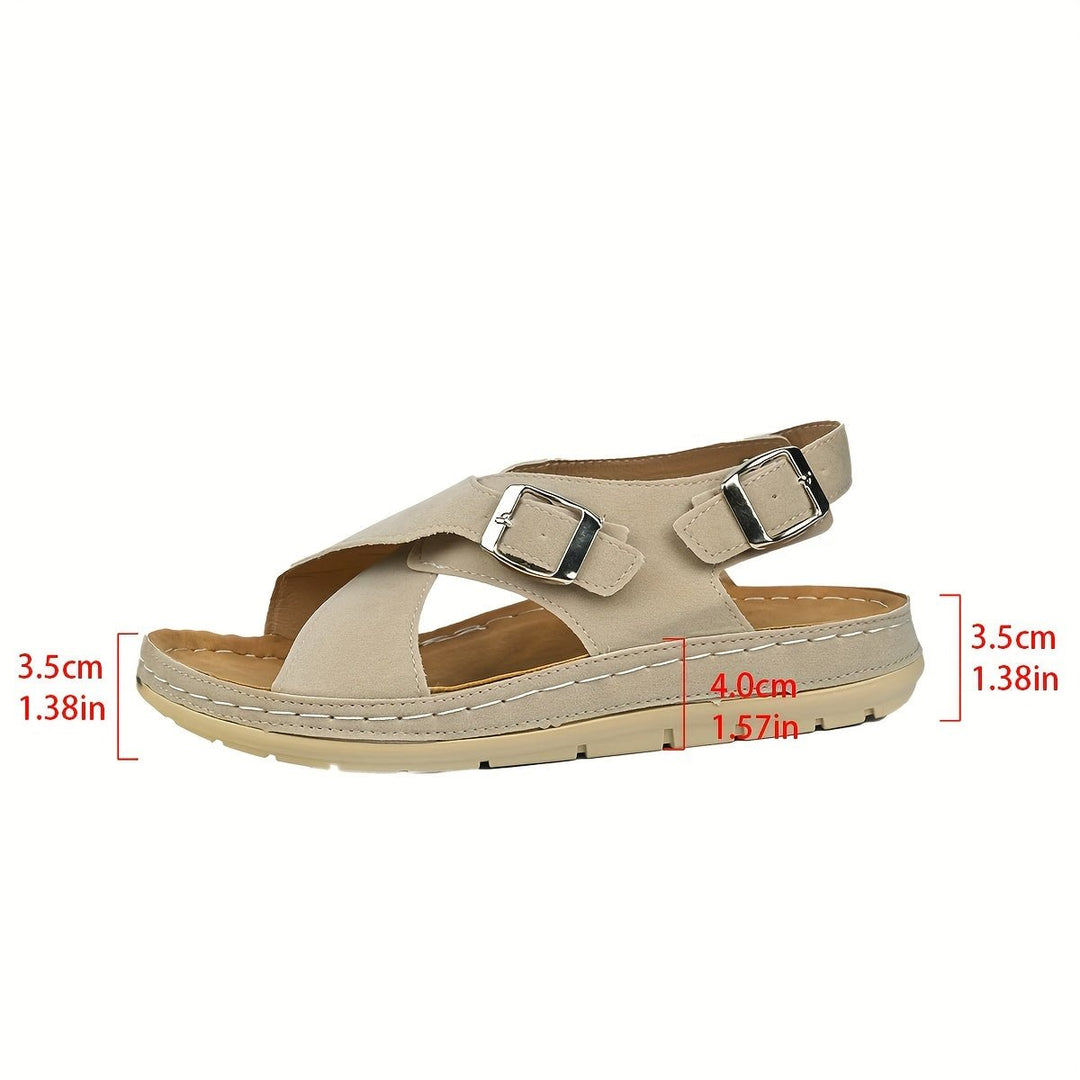 Duttini | Cushioned Double Buckle Platform Sandals with a Comfort Fit