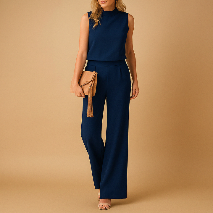 Duttini | Elegant Sleeveless Wide Leg Jumpsuit