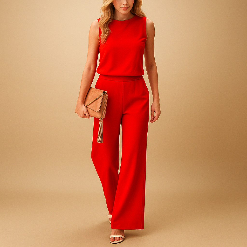 Duttini | Elegant Sleeveless Wide Leg Jumpsuit