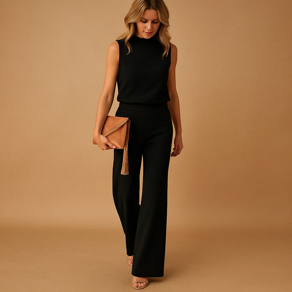 Duttini | Elegant Sleeveless Wide Leg Jumpsuit