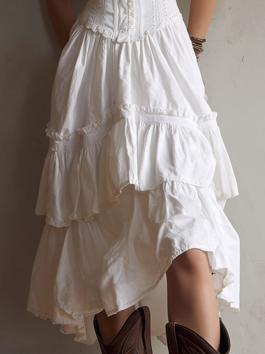Duttini | White Lace Casual Dress