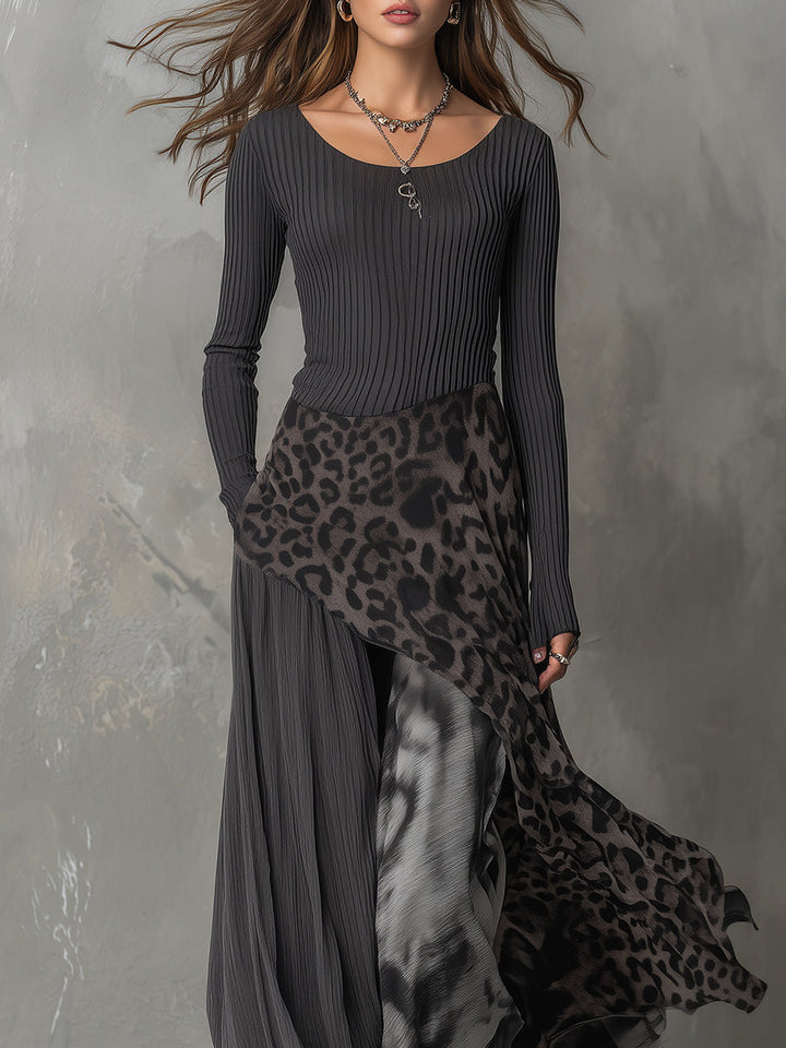 Duttini | Leopard Print Casual Dress