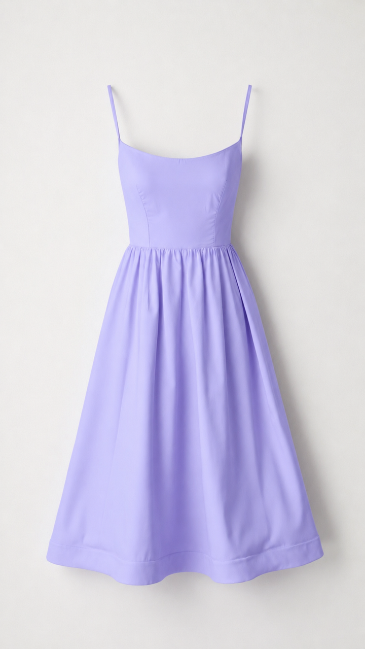 Duttini | Strappy Midi Dress, Fitted Bodice, Flowing Skirt