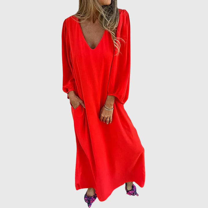 Duttini | Long Boho Dress for Women in Lightweight Fabric with Pockets
