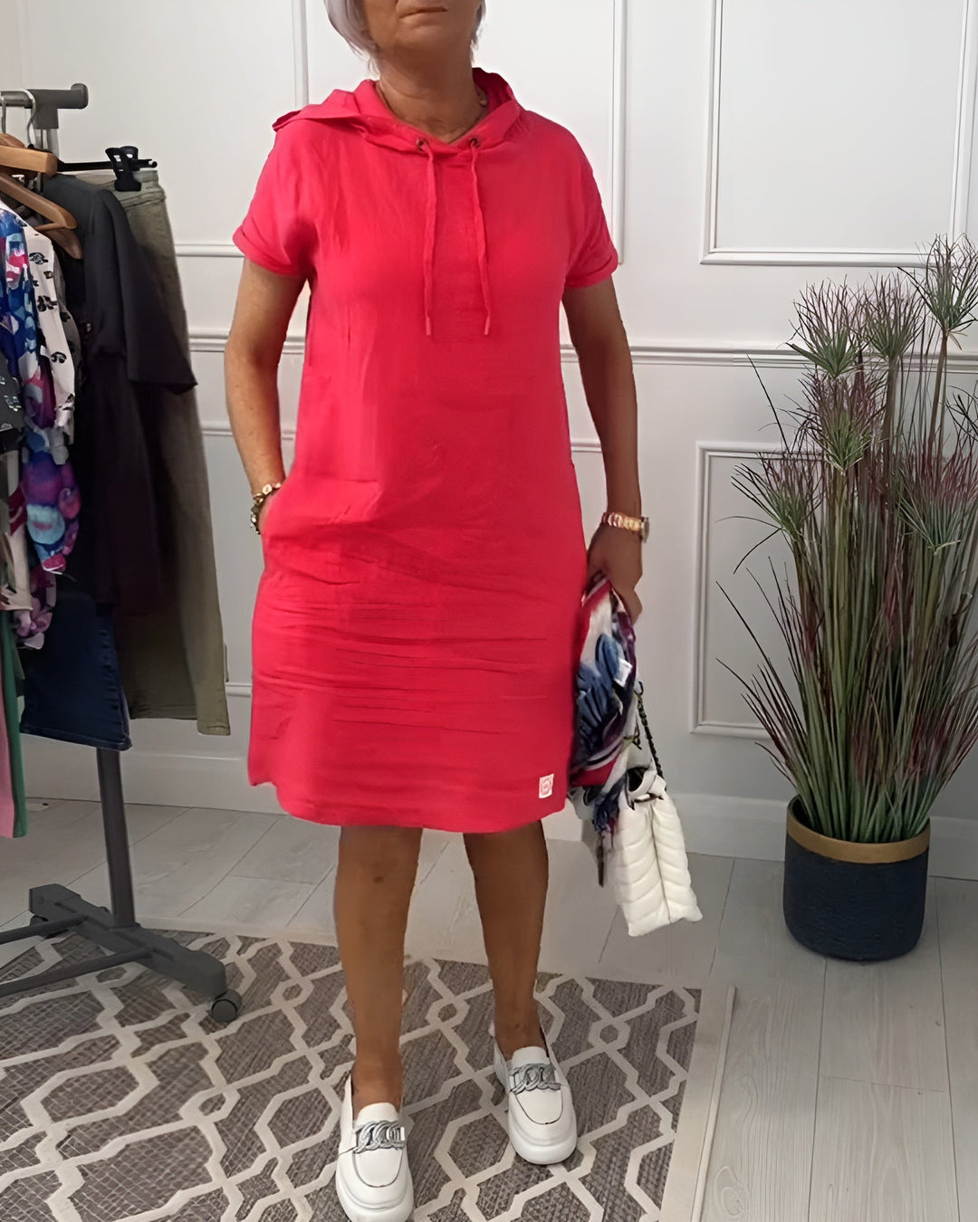 Duttini | Sculpted Relaxed Hoodie Dress for Effortless Elegance