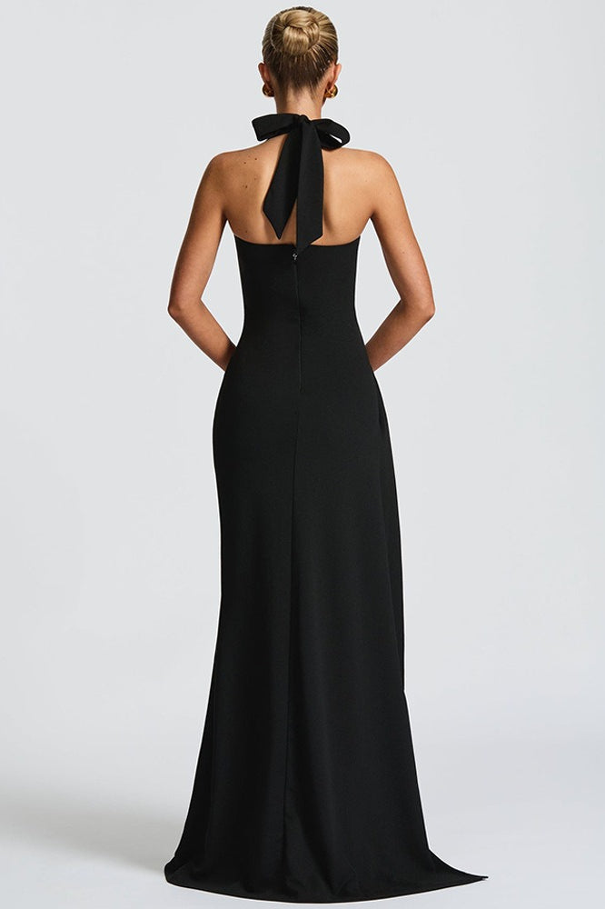Duttini | Backless High Slit Bodycon Maxi Dress