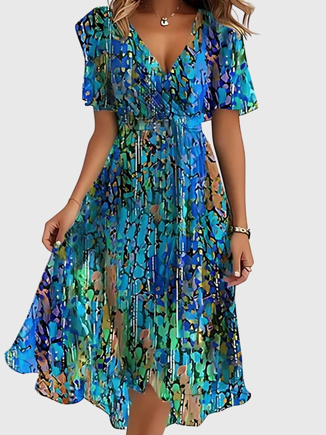 Duttini | Summer Dress for Women in Lightweight Fabric with Belly Cover