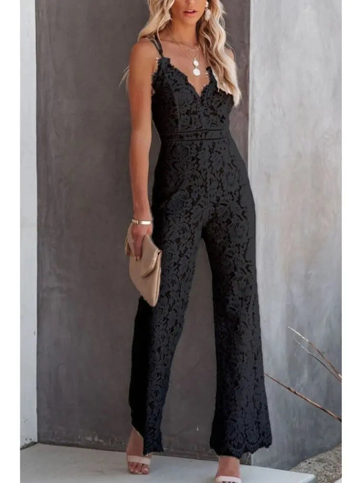 Duttini | Statement V-neck Wide Leg Jumpsuit for Every Occasion
