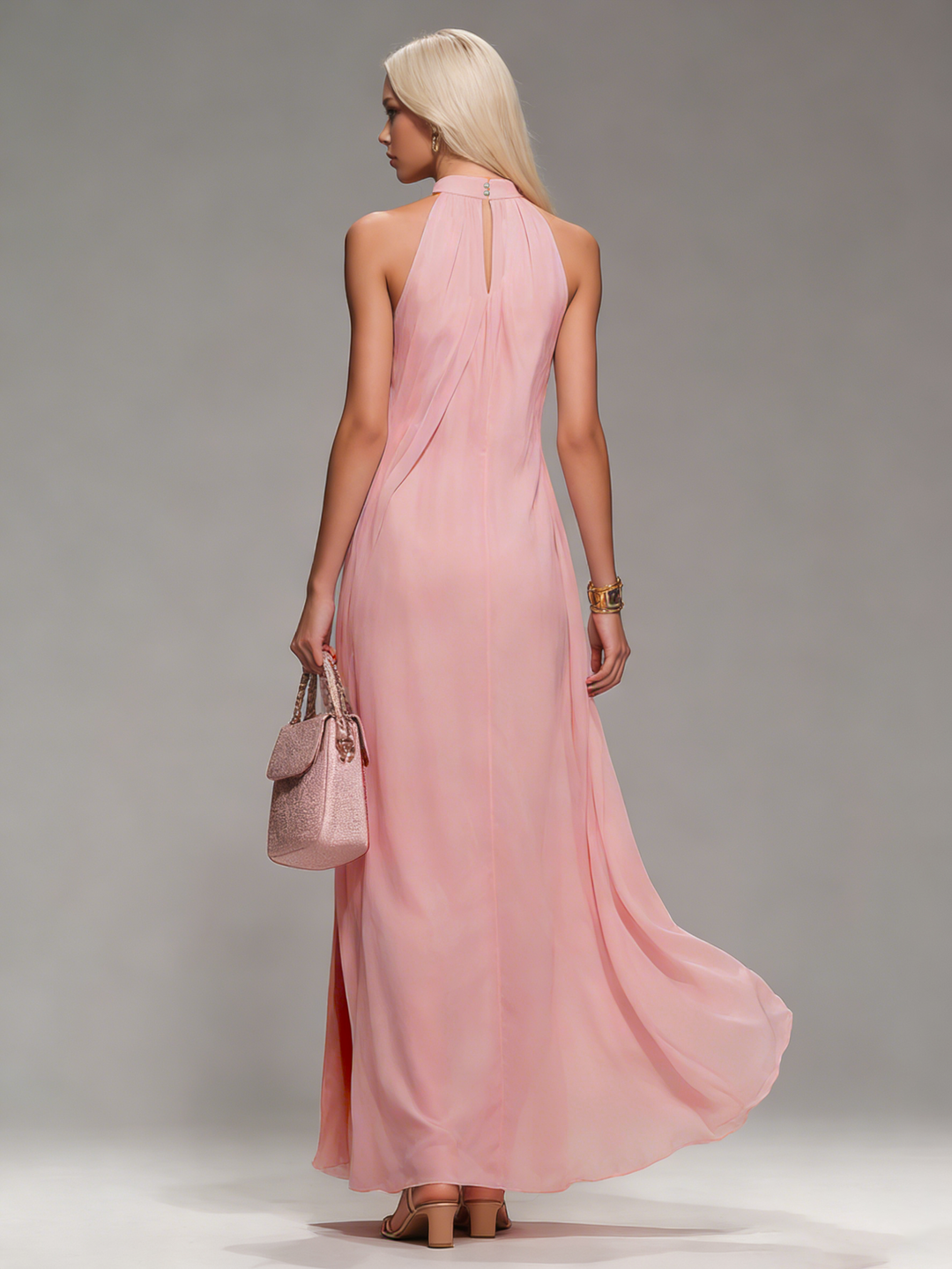 Duttini | Chiffon Halter Neck Comfortable Evening Dress
