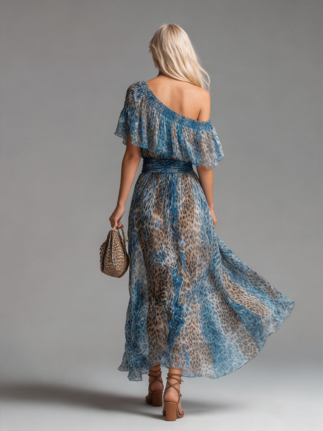 Duttini | Chiffon Off-Shoulder Evening Dress