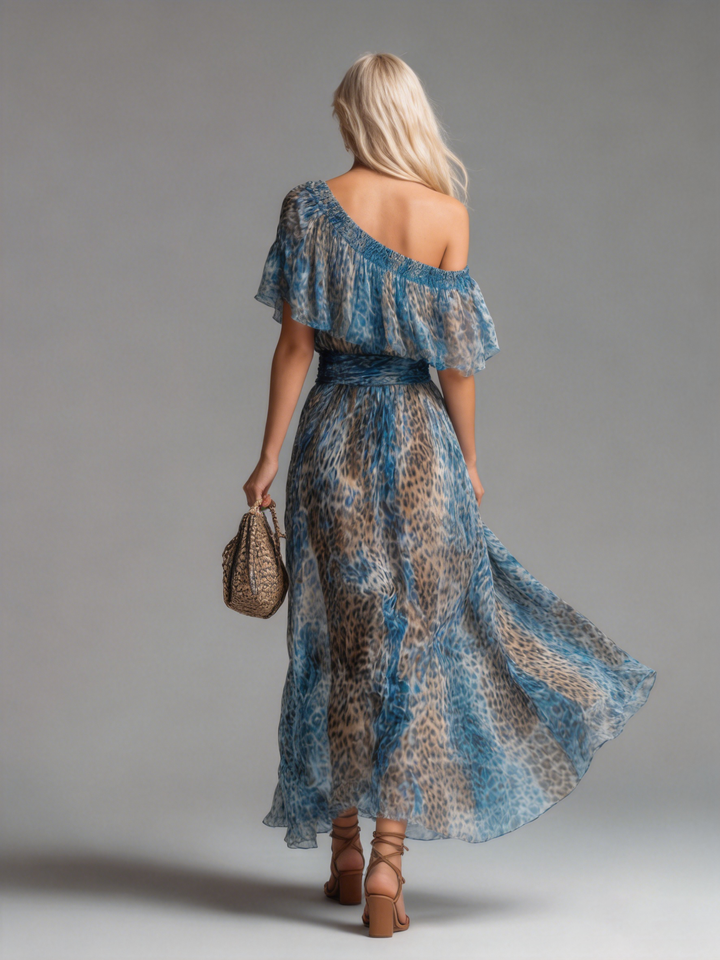 Duttini | Chiffon Off-Shoulder Evening Dress