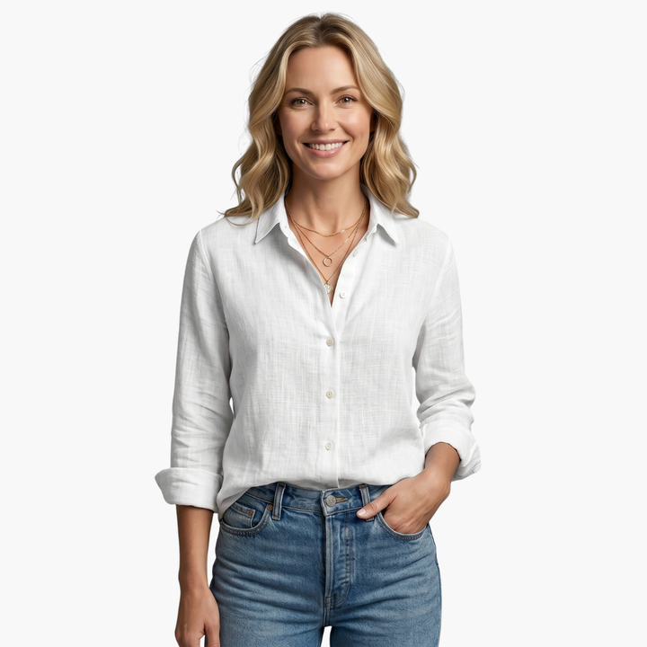 Duttini | Luxe Long Sleeve Button Down Shirt with Graceful Drape
