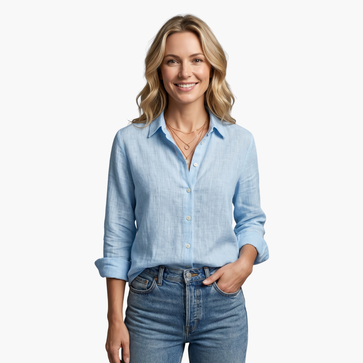 Duttini | Luxe Long Sleeve Button Down Shirt with Graceful Drape