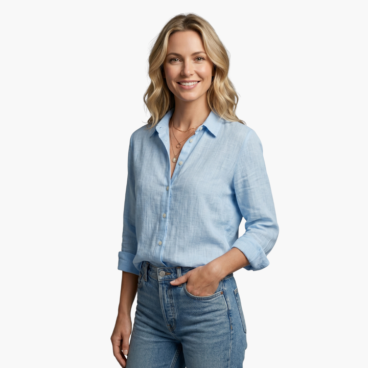 Duttini | Luxe Long Sleeve Button Down Shirt with Graceful Drape