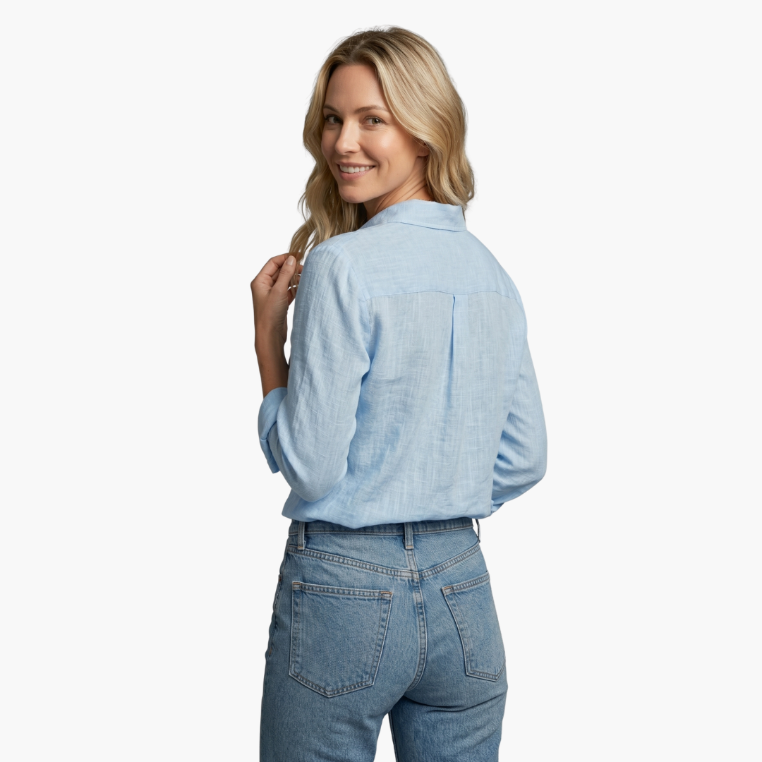Duttini | Luxe Long Sleeve Button Down Shirt with Graceful Drape