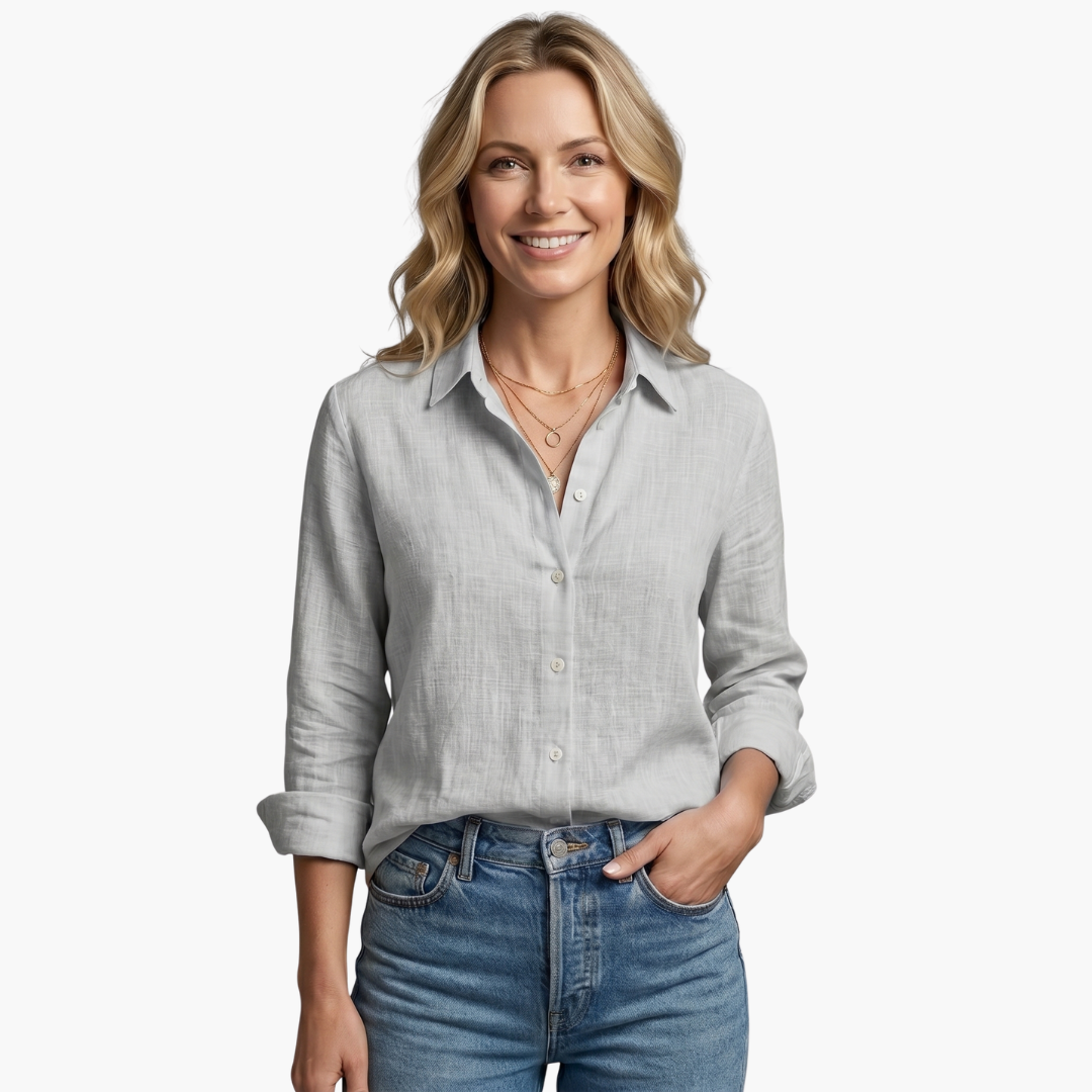 Duttini | Luxe Long Sleeve Button Down Shirt with Graceful Drape