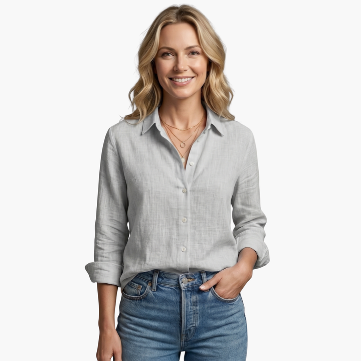 Duttini | Luxe Long Sleeve Button Down Shirt with Graceful Drape