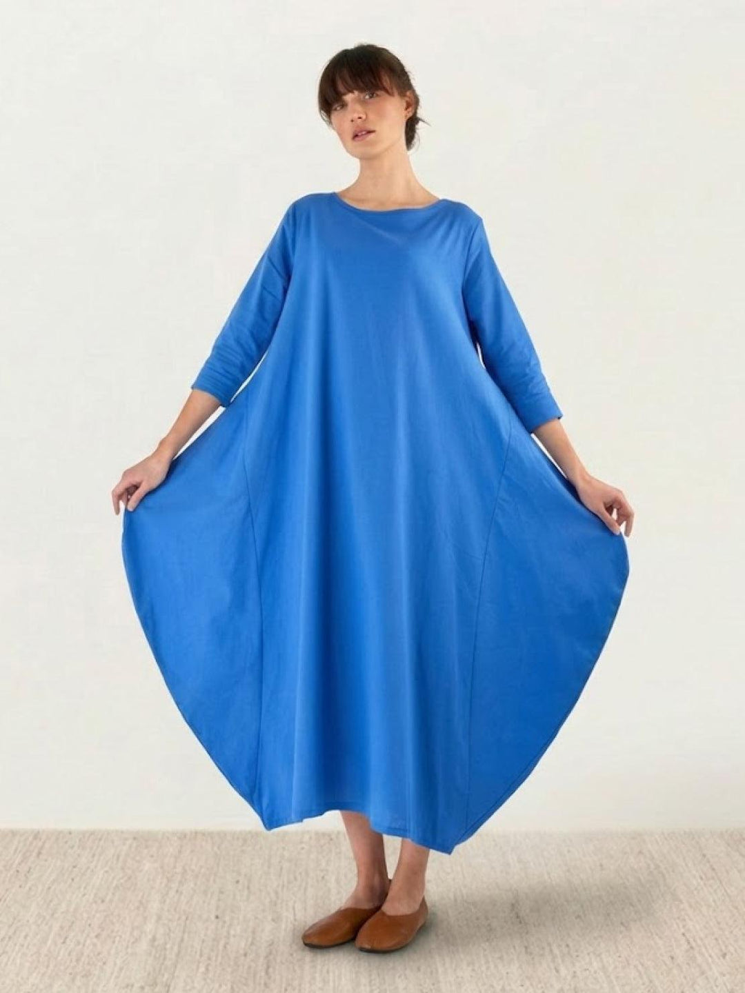 Duttini | Feminine Oversized Boho Maxi Dress With 3/4 Sleeves