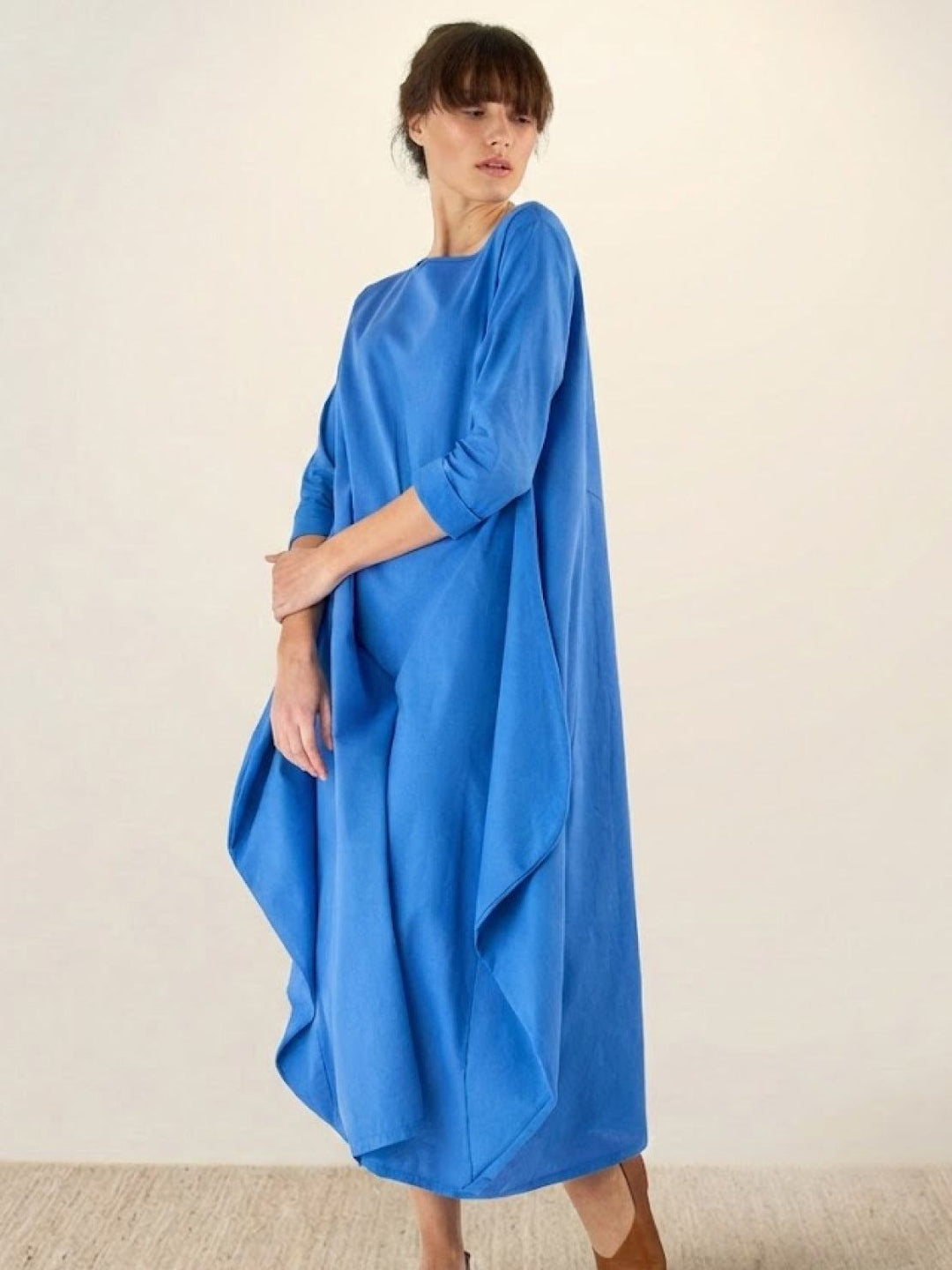 Duttini | Feminine Oversized Boho Maxi Dress With 3/4 Sleeves