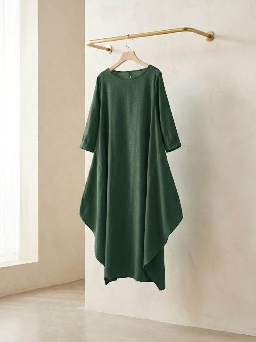 Duttini | Feminine Oversized Boho Maxi Dress With 3/4 Sleeves