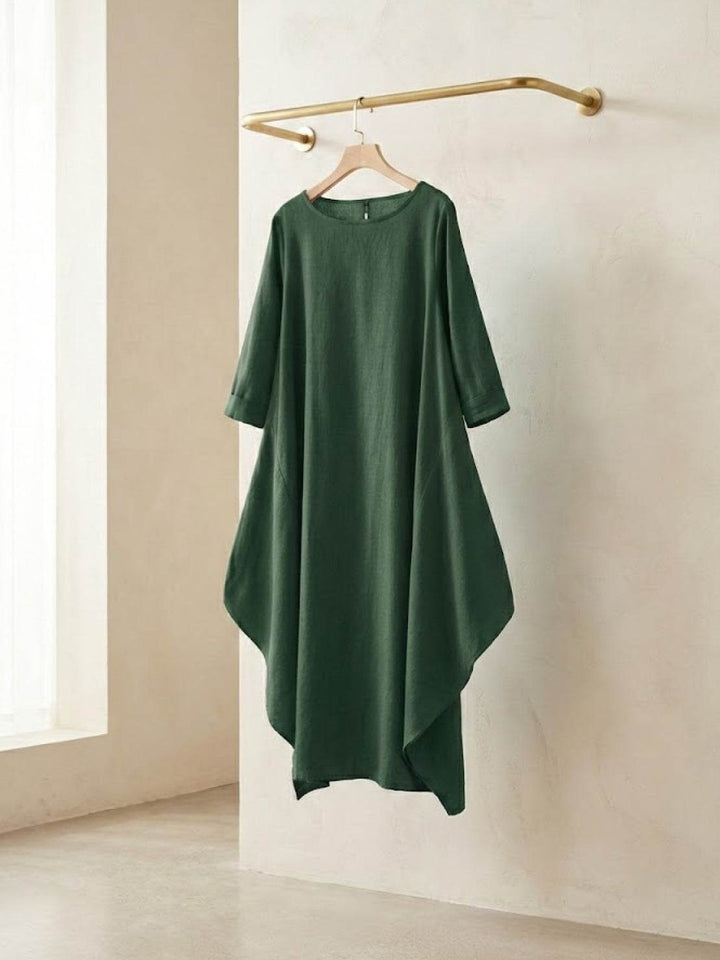Duttini | Feminine Oversized Boho Maxi Dress With 3/4 Sleeves