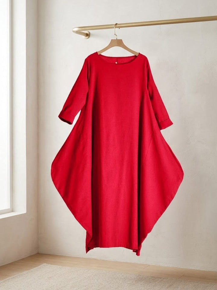 Duttini | Feminine Oversized Boho Maxi Dress With 3/4 Sleeves