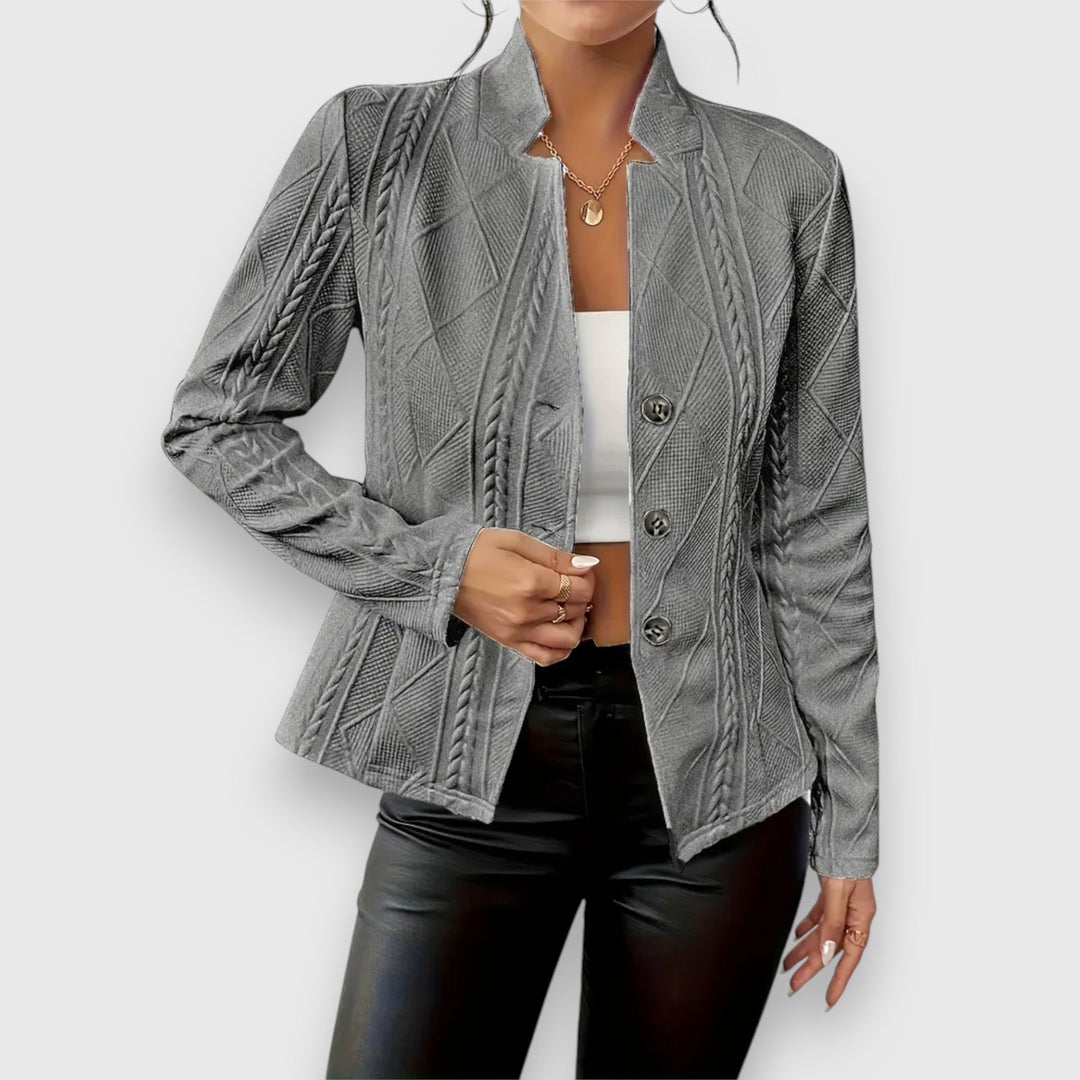 Duttini | Statement Mock Neck Cable Knit Sweater Top Made to Turn Heads