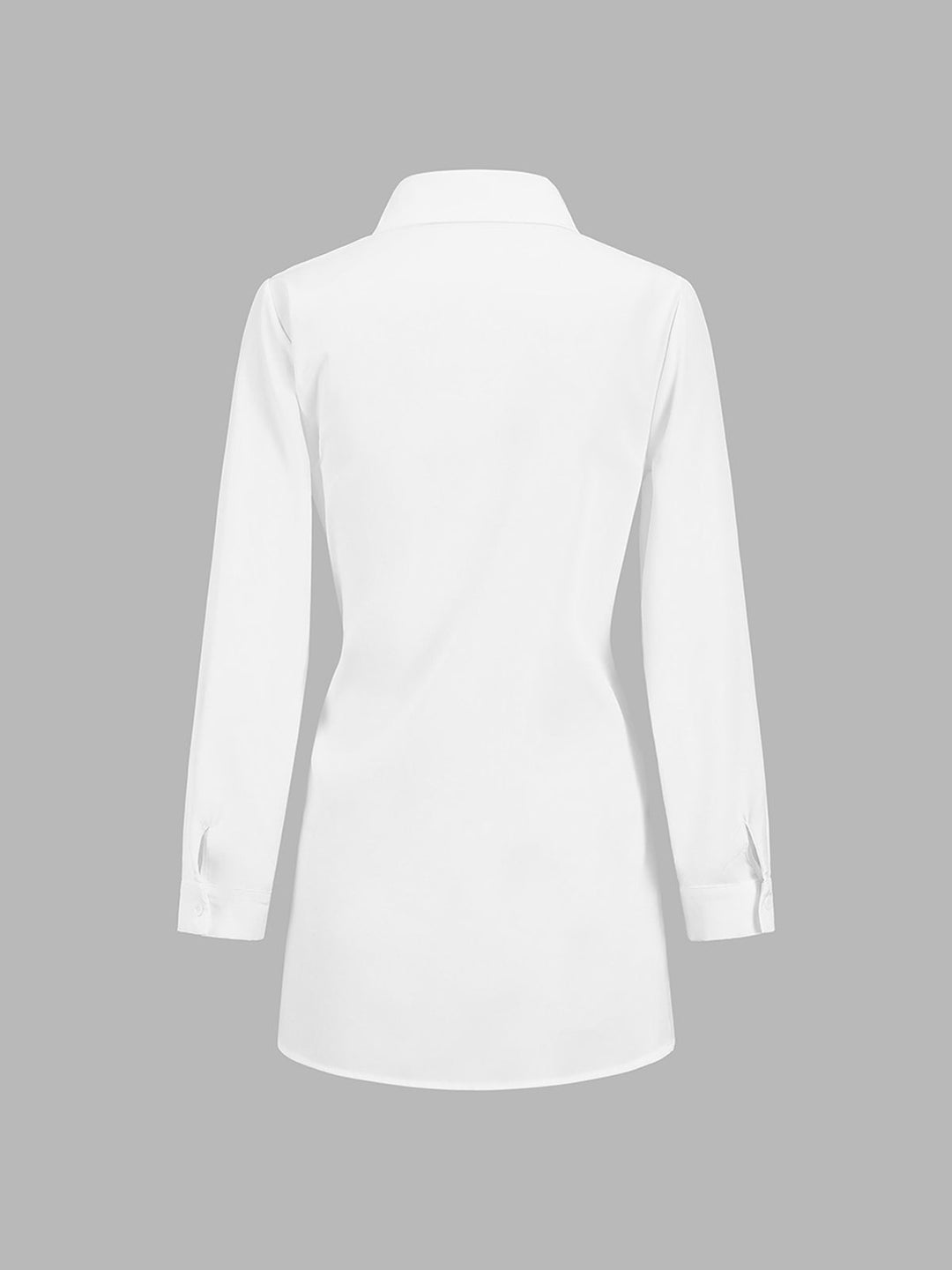 Duttini | Feminine Tie Waist Button Down Long Sleeve Shirt Blouse