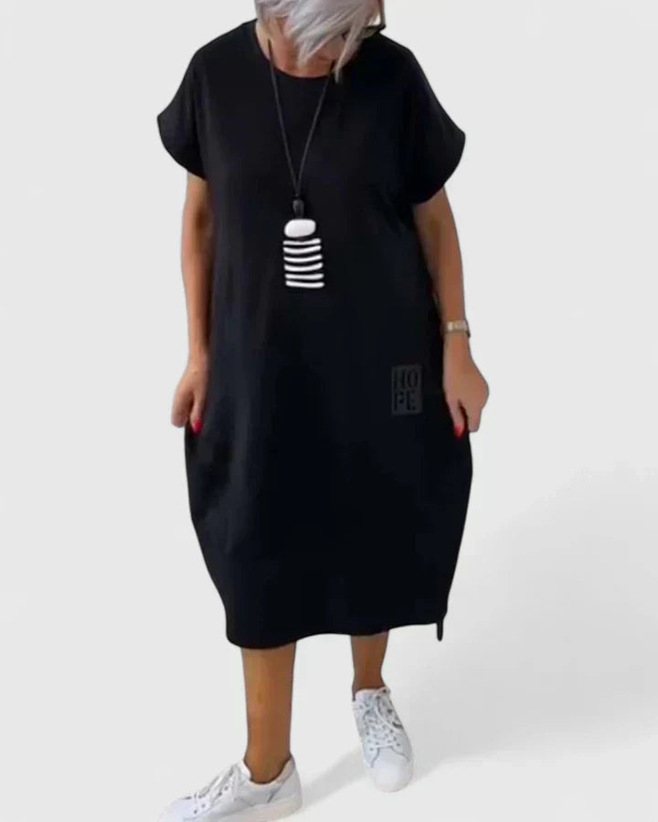 Duttini | Comfortable Midi Dress for Women in Soft Fabric, Relaxed Fit, Blue