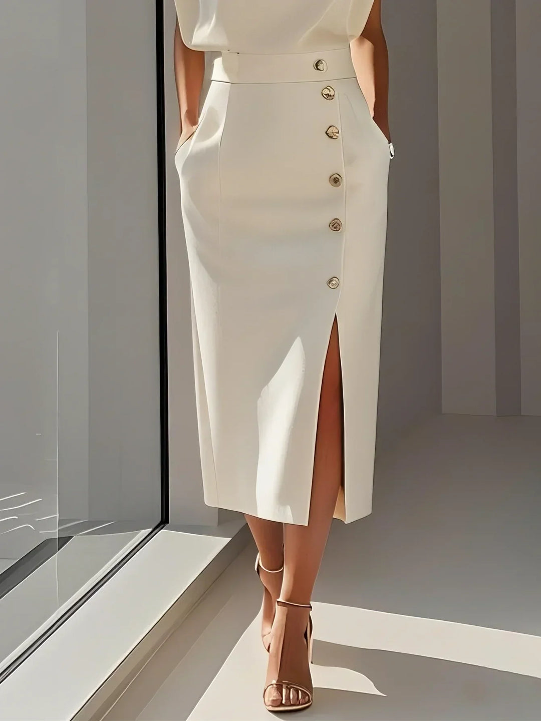 Duttini | Effortless Charm Midi Dress with a Flattering Silhouette