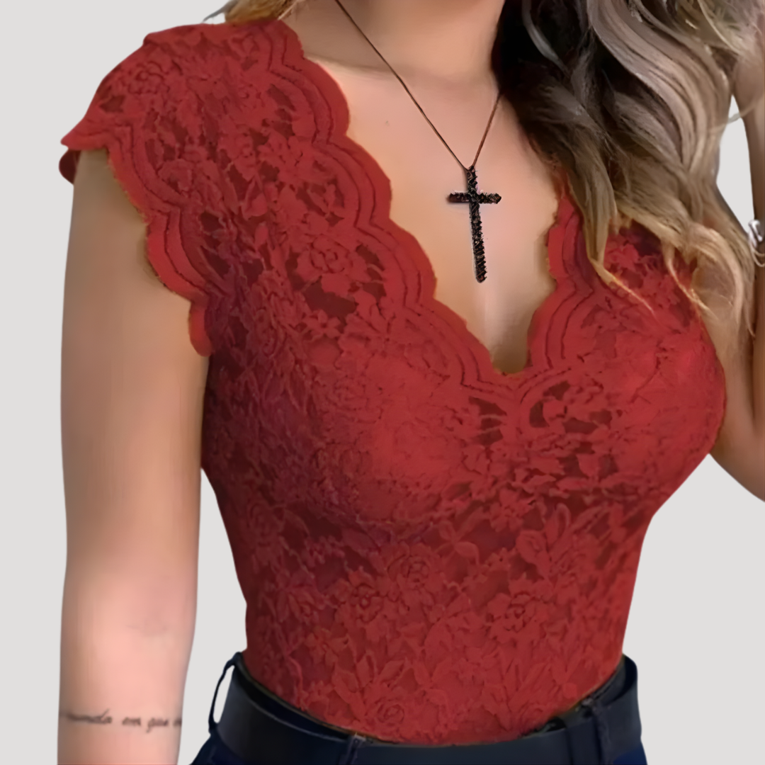 Duttini | Effortless V Neck Sleeveless Top for a Polished Look