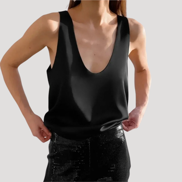 Duttini | Effortless Deep V Neck Sleeveless Tank Top for Every Occasion