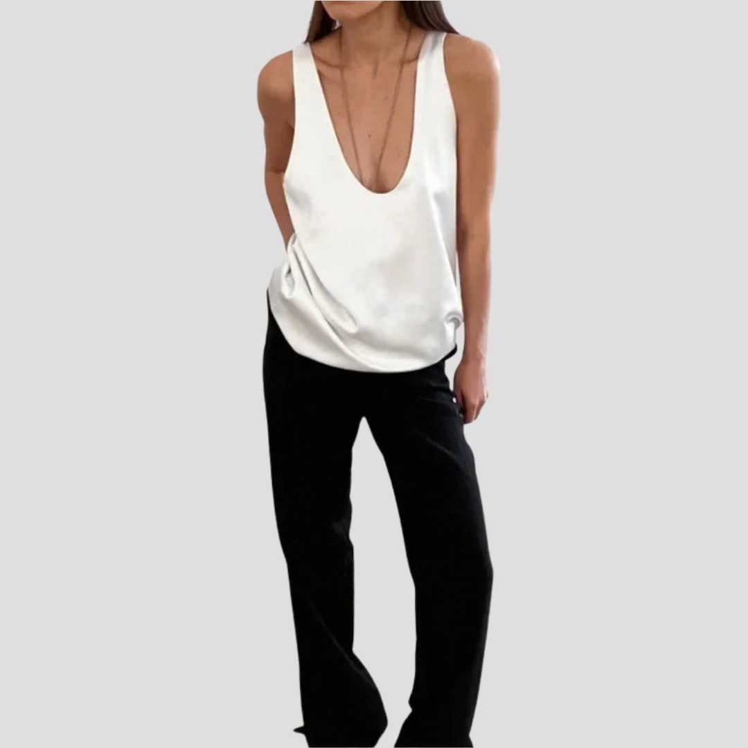 Duttini | Effortless Deep V Neck Sleeveless Tank Top for Every Occasion