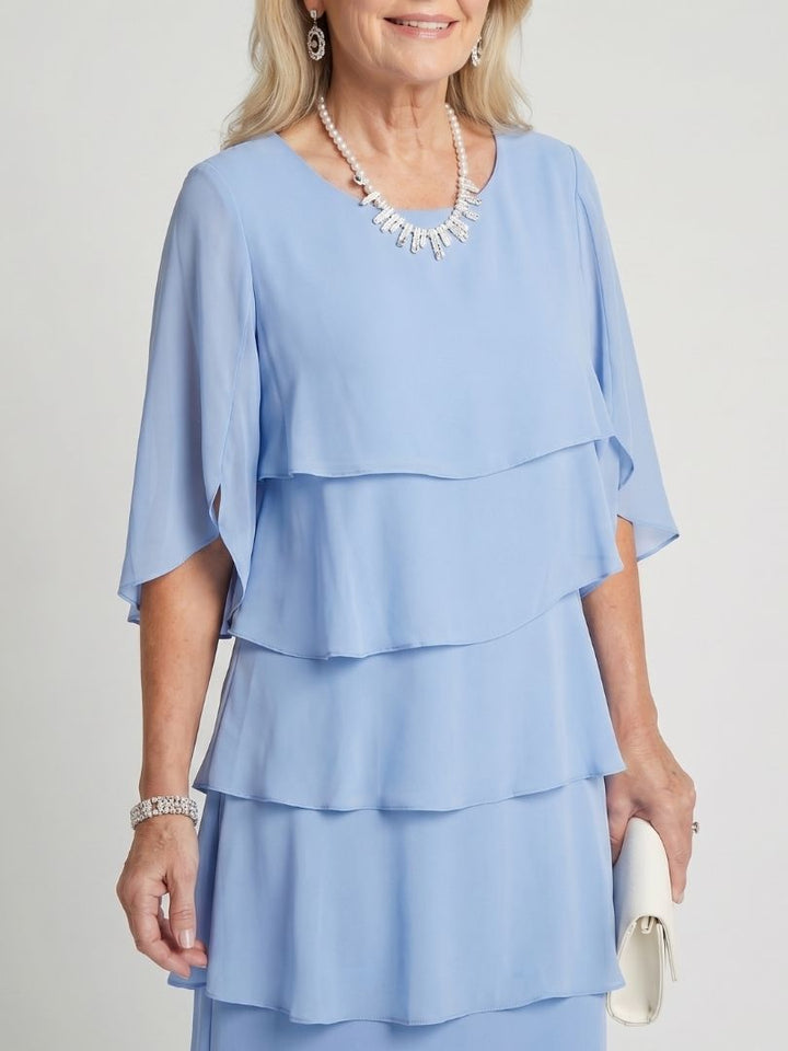 Duttini | Graceful Tiered Flutter Sleeve Midi Dress for Every Occasion